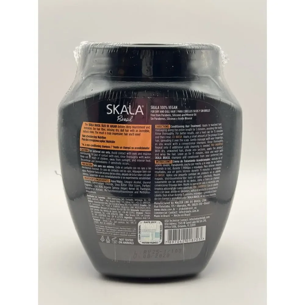 Skala Oleo de Argan Hair Treatment Conditioner 1000g Dry Hair Vegan New Brazil